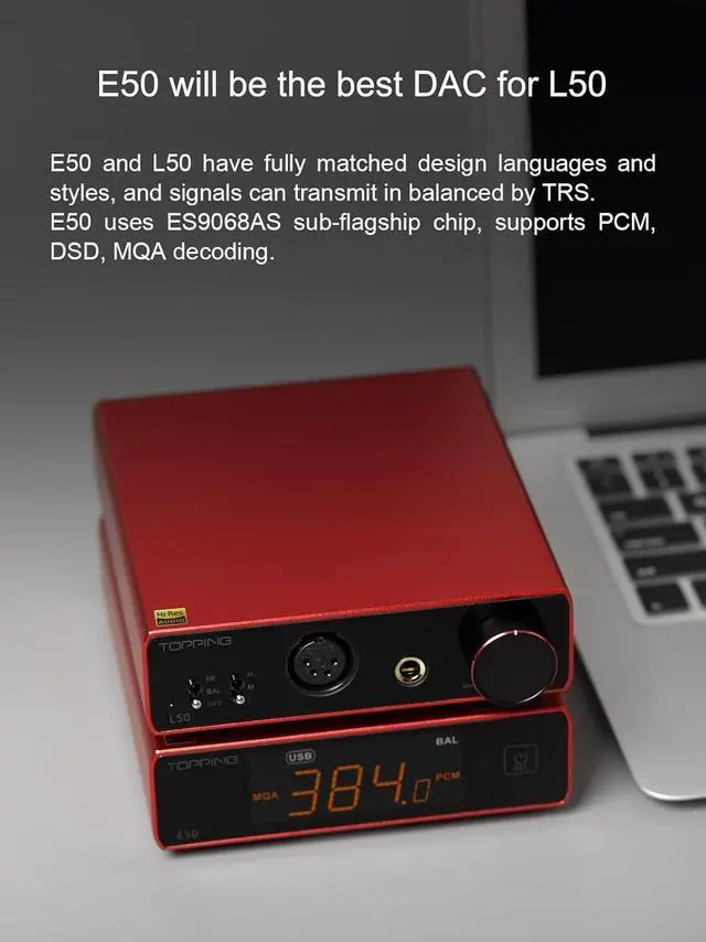 Alt view image 7 of 7 - TOPPING L50 NFCA Balanced Headphone Amplifier  145dB Dynamic Range, 0.00006% THD+N, RCA/TRS Input Pass Through, for IEMs & High-Impedance Headphones (Black)