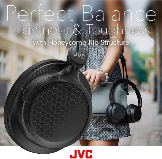 Alt view image 2 of 7 - JVC Hybrid Noise Cancelling Wireless Headphones - Best Sound Blocking, Over Ear Design - Bluetooth 5.3 - Dual Mic - 50HR Battery - Detachable Cable - Voice Assistance - Long-Wear Comfort - HAS95N