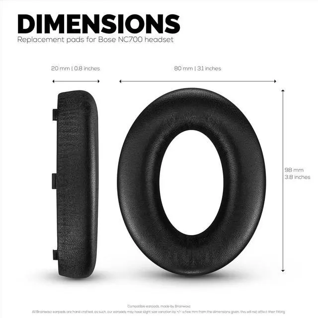 Alt view image 6 of 7 - Sheepskin Earpads for Bose NC700 Headphones, Soft Leather & Memory Foam Ear Pad for Additional Comfort by Brainwavz