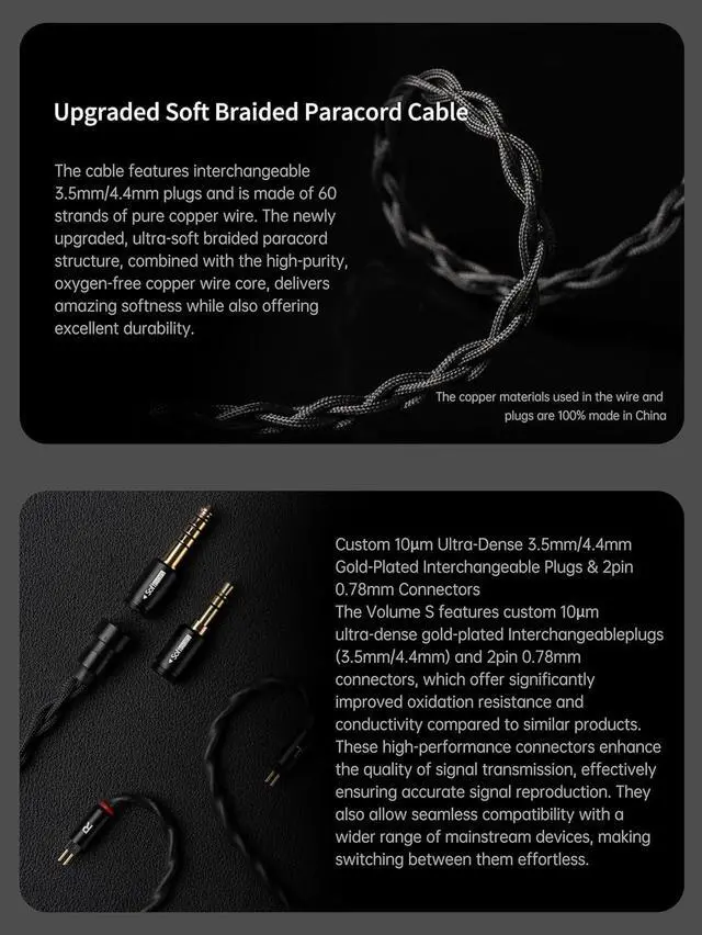 Alt view image 7 of 7 - Fanmusic Softears Volume S HiFi Earphone Two Tuning Modes Available in-Ear Monitor Earbuds with 0.78 2pin Cable