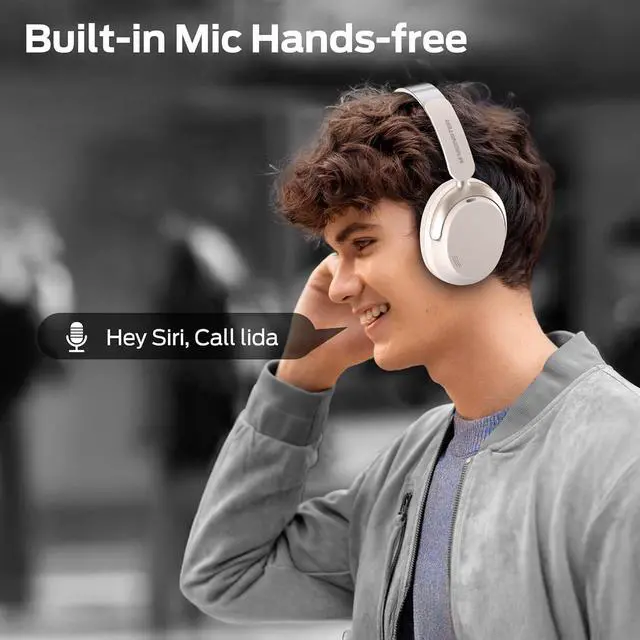 Alt view image 7 of 7 - Monster Persona 3rd ANC Active Noise Canceling Headphones, Over-Ear Wireless Bluetooth Headphones with 6 Mics, 70H Playtime and 3 EQ Modes, Deep Bass, Foldable Comfort Design for Travel, White