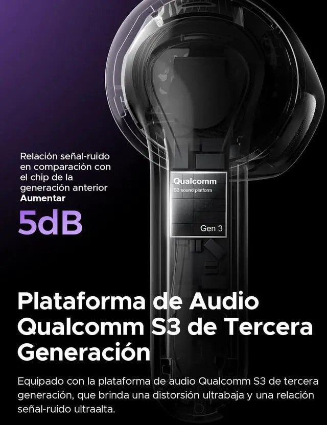 Alt view image 2 of 7 - SoundPEATS Semi in Ear Earbuds, Snapgragon Sound with aptx Adaptive Lossless and QCC3091, Bluetooth V5.4 Headphones, Built in 6 Mics, Playtime 30 Hrs, App Control
