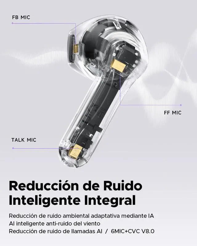 Alt view image 7 of 7 - SoundPEATS Semi in Ear Earbuds, Snapgragon Sound with aptx Adaptive Lossless and QCC3091, Bluetooth V5.4 Headphones, Built in 6 Mics, Playtime 30 Hrs, App Control