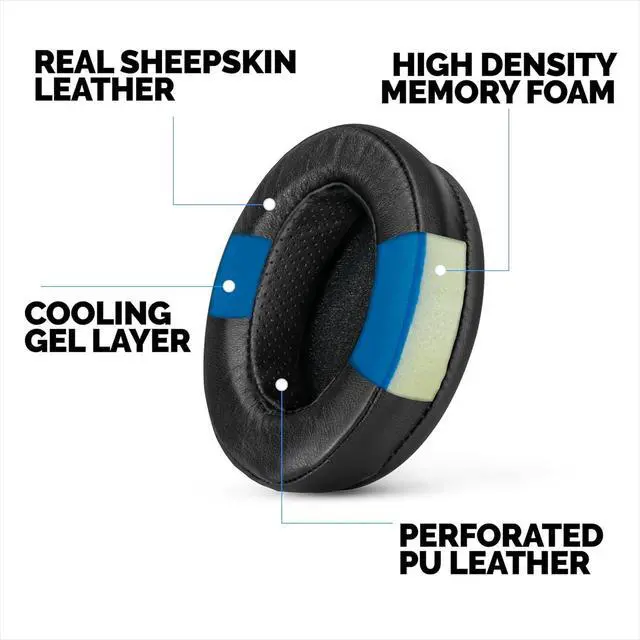 Alt view image 3 of 7 - Sheepskin Gel Earpads for HyperX Cloud 1, 2 Wireless, Core, Flight S, Alpha S Headsets & More, Soft Leather, Cooling Gel, Extra Comfort, Durable & Long Lasting by Brainwavz
