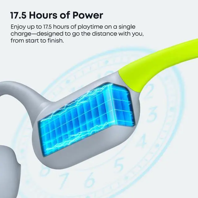 Alt view image 5 of 7 - Langsdom Running Headphones AirWare Pro, Open Ear Lightweight Skin-Friendly Comfort, Superior Sound, IP67 Waterproof, Built-in 32GB MP3 Mode, 17.5Hrs Battery Life (Black)