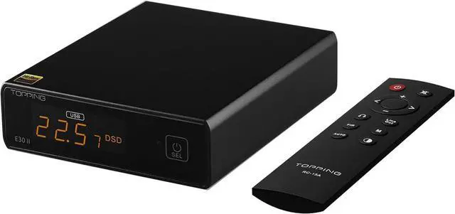 Main image of TOPPING E30 II DAC  Dual AK4493S Chips, Hi-Res Audio, USB/Optical/Coaxial Inputs, Ultra-Low Noise Power Supply, PCM & DSD Decoding, Auto On/Off, Preamp Mode & Remote Control (E30 II - Black)