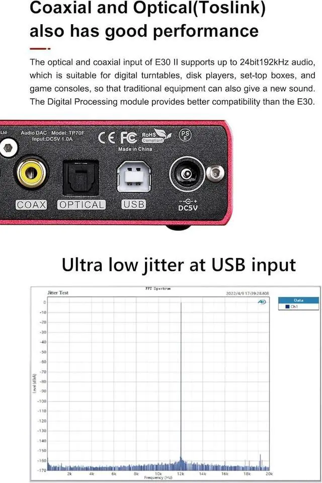 Alt view image 7 of 7 - TOPPING E30 II DAC  Dual AK4493S Chips, Hi-Res Audio, USB/Optical/Coaxial Inputs, Ultra-Low Noise Power Supply, PCM & DSD Decoding, Auto On/Off, Preamp Mode & Remote Control (E30 II - Black)