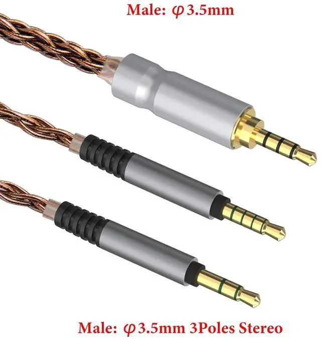 Alt view image 3 of 6 - Geekria Apollo Single Crystal Copper Upgrade Audio Cable Compatible with VZR Model One Audiophile Gaming Headset, 3.5mm (1/8'') to Dual 3.5mm Replacement Headphones Cord (4.9 ft / 1.5 m)