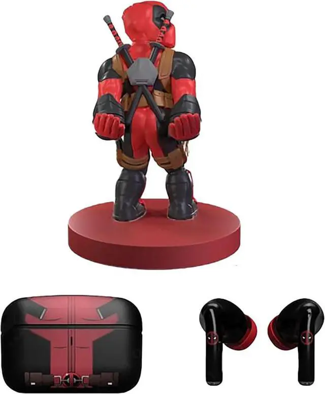 Main image of Exquisite Gaming: Buds Pro & Holdems Bundle - Deadpool - Wireless Bluetooth Earbuds & Case, Character Device Holder/Figure, Licensed Marvel Set