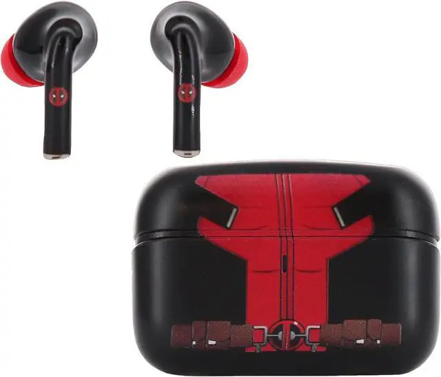 Alt view image 3 of 7 - Exquisite Gaming: Buds Pro & Holdems Bundle - Deadpool - Wireless Bluetooth Earbuds & Case, Character Device Holder/Figure, Licensed Marvel Set