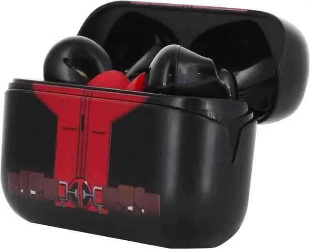 Alt view image 4 of 7 - Exquisite Gaming: Buds Pro & Holdems Bundle - Deadpool - Wireless Bluetooth Earbuds & Case, Character Device Holder/Figure, Licensed Marvel Set