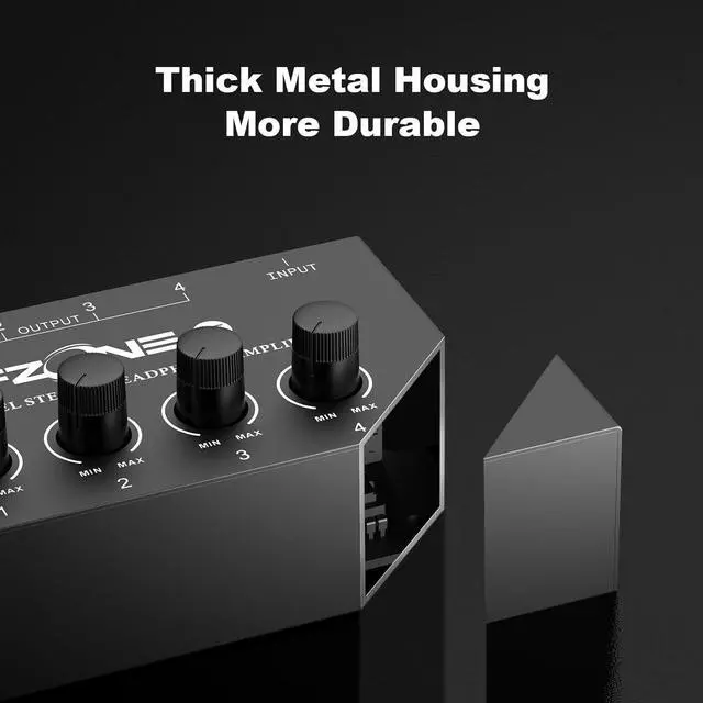 Alt view image 5 of 7 - FZONE 4-Channel Stereo Headphone Amp Portable Headphone Amplifier with Higher-Fidelity Sound