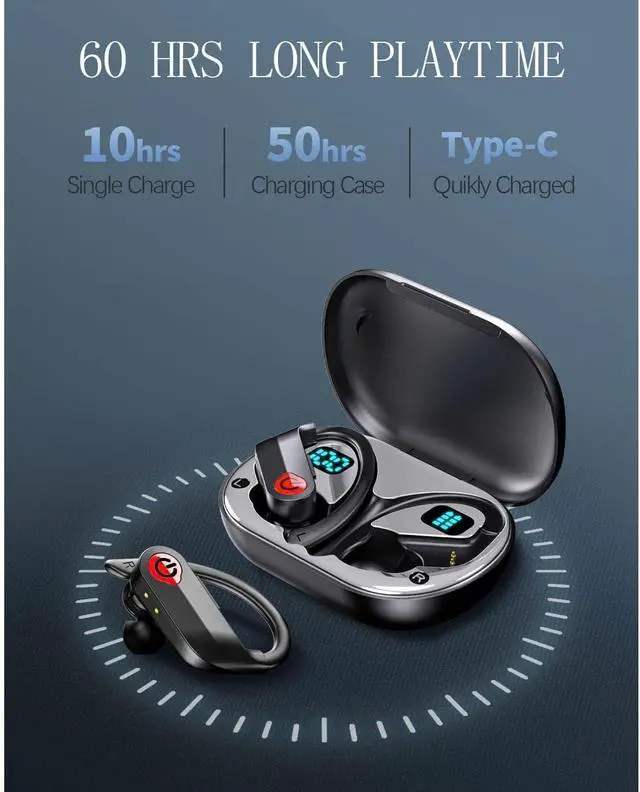 Alt view image 3 of 7 - TWS Headphones Wireless Earbuds Compatible with Samsung Galaxy Z Flip7/Z Flip7 FE, Earphones Ear Hook True Stereo Headset Hands-Free Mic