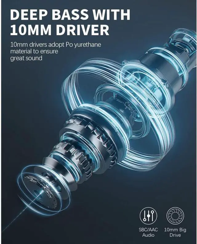 Alt view image 4 of 7 - TWS Headphones Wireless Earbuds Compatible with Samsung Galaxy Z Flip7/Z Flip7 FE, Earphones Ear Hook True Stereo Headset Hands-Free Mic