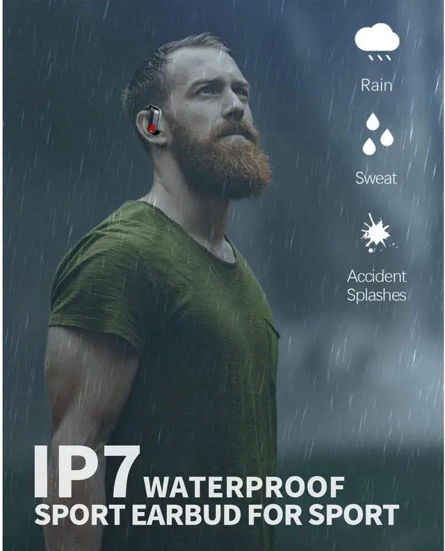 Alt view image 7 of 7 - TWS Headphones Wireless Earbuds Compatible with Samsung Galaxy Z Flip7/Z Flip7 FE, Earphones Ear Hook True Stereo Headset Hands-Free Mic