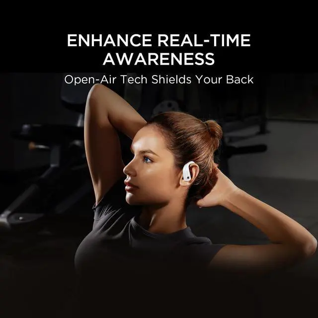 Alt view image 5 of 7 - 1MORE Fit Open Earbuds S50, Open Ear Wireless Headphones Bluetooth 5.3 with 4 Microphone, Earbuds with Earhooks for Sports Running, IPX7, Fast Charging, 38H-Playtime, Preset EQ Via App, White