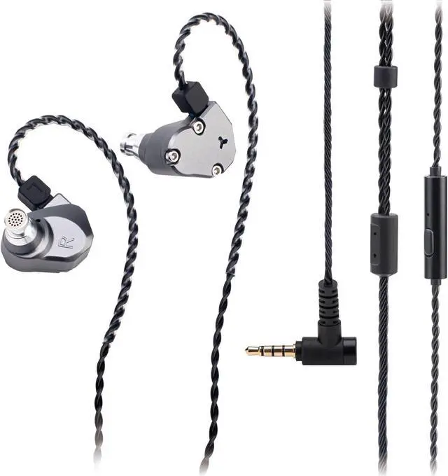 Main image of TINHIFI C2 HiFi IEM | LCP+PU Composite Diaphragm | 0.78mm 2-Pin Gold-Plated Cable | High-Resolution in-Ear Monitors for FPS Gaming & Music (Gun Color, C2 2025 3.5MM+Mic)