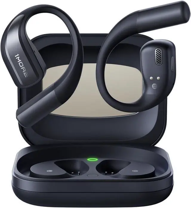 Main image of 1MORE S70 Open Ear Earbuds Wireless Bluetooth, 40H Battery IPX5 Waterproof, Comfortable Lightweight Headphones for Running Gym Sports, App Control, Clear Calls, Black