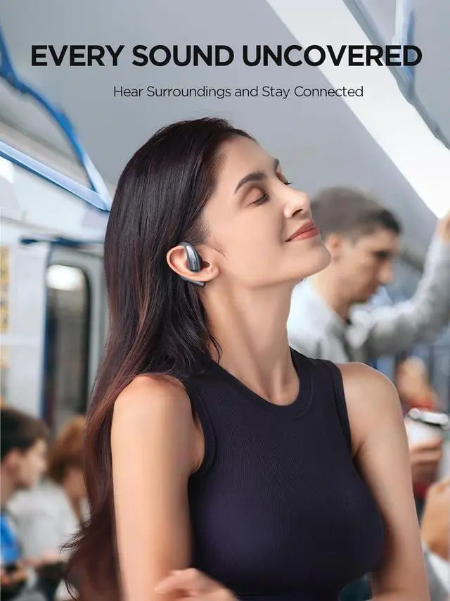Alt view image 4 of 7 - 1MORE S70 Open Ear Earbuds Wireless Bluetooth, 40H Battery IPX5 Waterproof, Comfortable Lightweight Headphones for Running Gym Sports, App Control, Clear Calls, Black