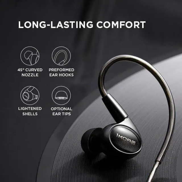 Alt view image 7 of 7 - 1MORE P50 Wired in-Ear Earphones Hi-Res Audio, Hybrid 5-Driver Headphones with 3.5mm Jack, Deep Bass HiFi Sound, MMCX Detachable Cable, Built-in MEMS Microphone and 3-Button Control, for Music/Gaming