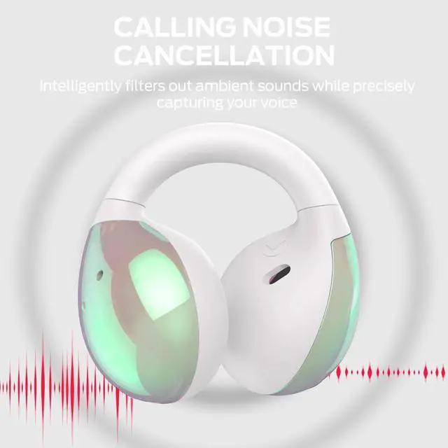 Alt view image 5 of 7 - Monster Open Ear AC600 Headphones, Bluetooth 5.4 Wireless Earbuds with HiFi Stereo, Clip-On Earbuds with ENC Clear Call, 21H Playtime, Touch Control, IPX6 Waterproof Wireless Headphones for Workout