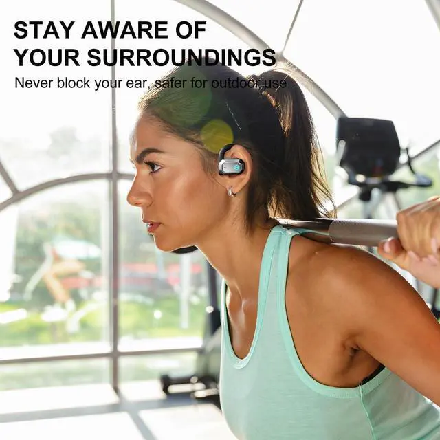 Alt view image 5 of 6 - Edifier Air 2 Open Ear Earbuds with Ear Loops, Bluetooth 5.3 Open Ear Wireless Headphones with Boosted Bass, Built-in ENC Mic, 28H Playtime, RGB, Silicone Earhook for Workout Running Gaming - Black