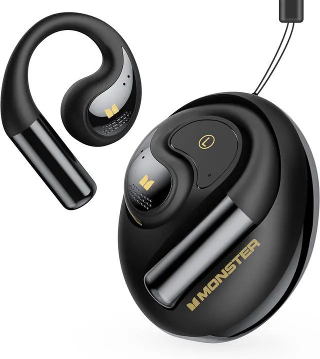 Main image of Monster Open Ear AC335 Headphones, Bluetooth 5.4 Wireless Headphones with Stereo Sound, 24H Playback, Crystal Clear Calls, Stylish Rotating Case with Lanyard, Sweat Resistant Open Ear Wireless Earbuds