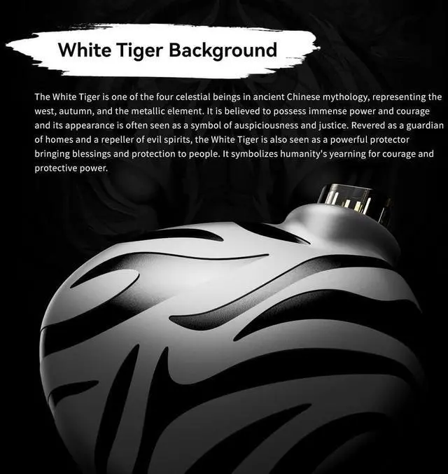 Alt view image 3 of 7 - Fanmusic TRN White Tiger Hybrid Dual Dynamic Driver+Planar Diaphragm 0.78 2Pin Headphones (no mic)
