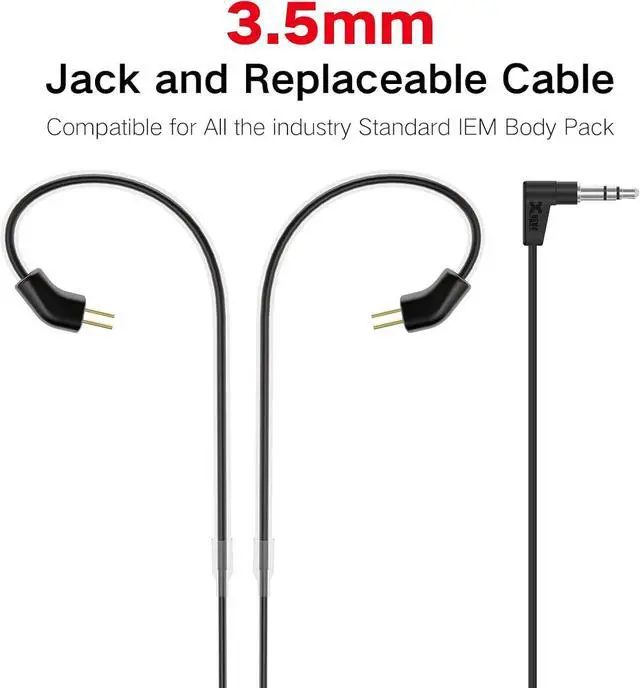 Alt view image 7 of 7 - Xvive T9 in Ear Monitor, Professional IEM Earbuds with Knowles Dual BA Drivers