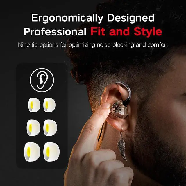 Alt view image 4 of 7 - Xvive T9 in Ear Monitor, Professional IEM Earbuds with Knowles Dual BA Drivers