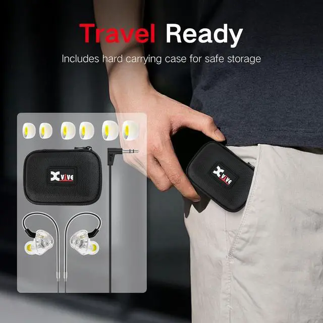 Alt view image 5 of 7 - Xvive T9 in Ear Monitor, Professional IEM Earbuds with Knowles Dual BA Drivers