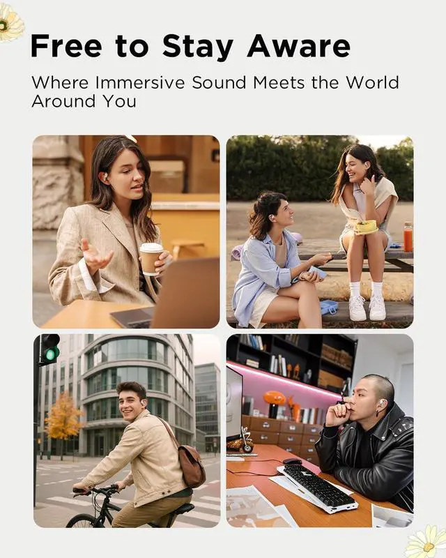 Alt view image 6 of 7 - UGEE Inspiration Open Ear Headphones FS01, Bluetooth Headphones 5.3,Wireless Earbuds with IPX5 Waterproof, HiFi Audio for Creators, Music Lovers & Active Lifestyles