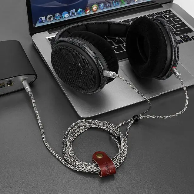 Alt view image 6 of 6 - Geekria Apollo Silver-Plated Copper Upgrade Audio Cable Compatible with Sennheiser HD600, HD650, HD660S2, HD6XX Headphones, 4.4mm Replacement Headphones Cord for Amplifier (4.9ft/1.5 m)