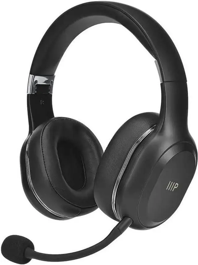 Main image of Monoprice Bluetooth 5.0 + USB Transmitter Wireless Web Meeting Headset - with 3D Stereo Surround Sound and Detachable Boom Mic