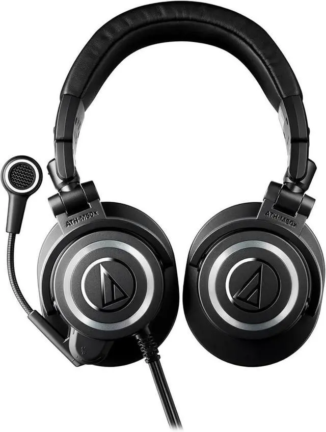 Alt view image 3 of 7 - Audio-Technica ATH-M50XSTS StreamSet Streaming Headset - Black Bundle with Case, Stand, XLR Cable, and Austin Bazaar Polishing Cloth