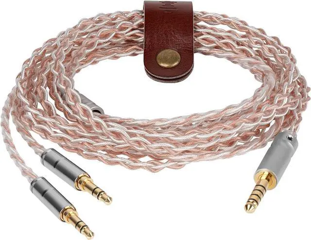 Alt view image 2 of 6 - Geekria Apollo Copper Silver Mixed Upgrade Audio Cable Compatible with HIFIMAN SUSVARA Unveiled, SUNDARA HE4XX 400i Headphones, 4.4mm to Dual 3.5mm Replacement Headphones Cord (8.2ft / 2.5m)