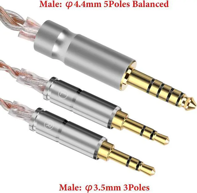 Alt view image 3 of 6 - Geekria Apollo Copper Silver Mixed Upgrade Audio Cable Compatible with HIFIMAN SUSVARA Unveiled, SUNDARA HE4XX 400i Headphones, 4.4mm to Dual 3.5mm Replacement Headphones Cord (8.2ft / 2.5m)