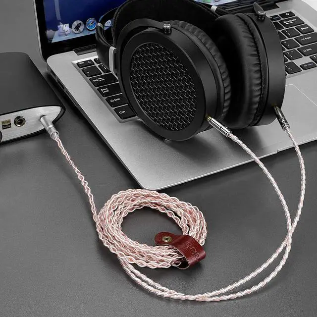 Alt view image 6 of 6 - Geekria Apollo Copper Silver Mixed Upgrade Audio Cable Compatible with HIFIMAN SUSVARA Unveiled, SUNDARA HE4XX 400i Headphones, 4.4mm to Dual 3.5mm Replacement Headphones Cord (8.2ft / 2.5m)