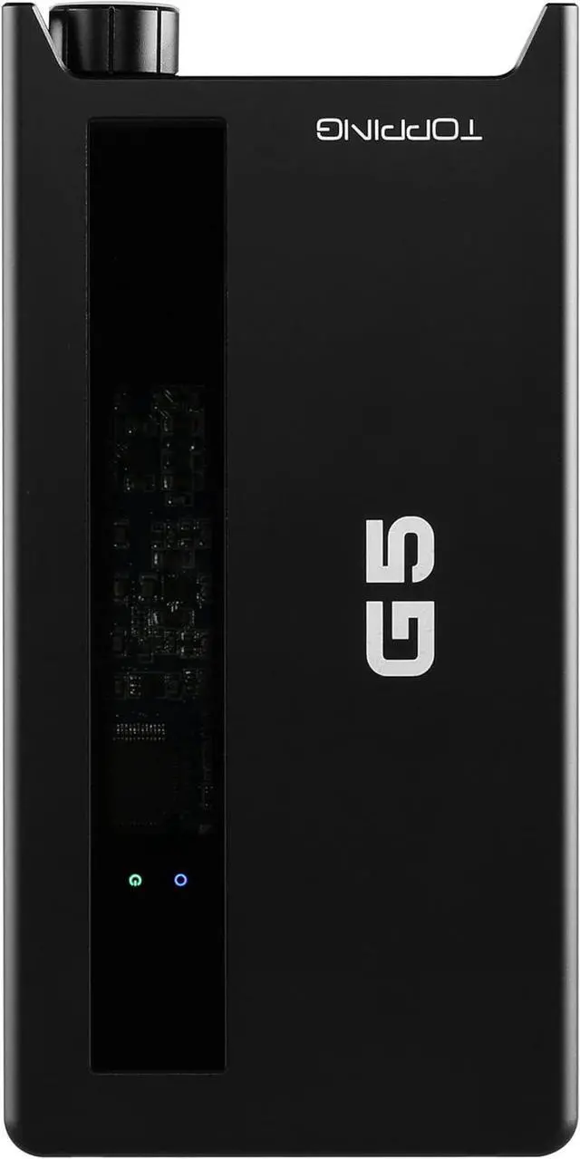 Main image of TOPPING G5 Hi-Res Portable DAC and Headphone Amplifier  USB, Bluetooth LDAC, NFCA Amp, ES9068AS DAC, Up to 1200mW Output, for IEMs & High-Impedance Headphones (Black)