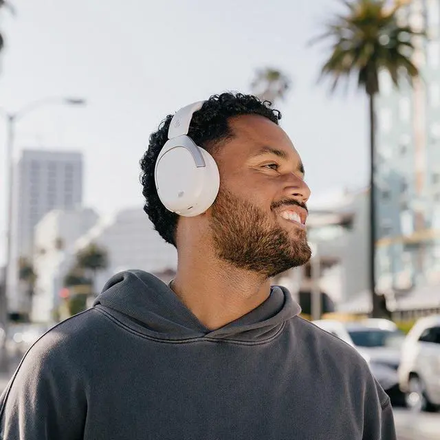 Alt view image 2 of 7 - Edifier W830NB Active Noise Cancelling Wireless Over-Ear Headphones, Foldable Lightweight Bluetooth Headset with Hi-Res Audio, Dual Device Connection, 94 Hours Playtime Fast Charging - White