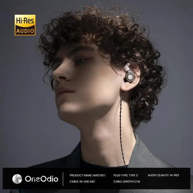 Alt view image 3 of 7 - OneOdio Master 1 in-Ear Monitor Earphones - 1DD+1BA Hybrid Wired Earbuds, Hi-Fi Sound Quality, Wired Headphones for Musician, Gaming, Live Streaming