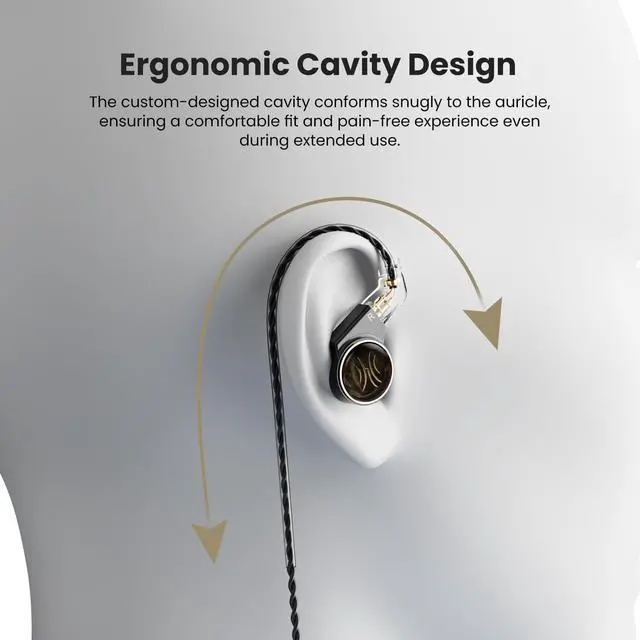 Alt view image 6 of 7 - OneOdio Master 1 in-Ear Monitor Earphones - 1DD+1BA Hybrid Wired Earbuds, Hi-Fi Sound Quality, Wired Headphones for Musician, Gaming, Live Streaming