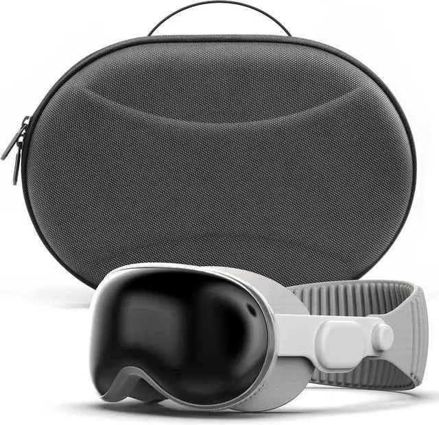 Alt view image 7 of 7 - Hard-Shell Carrying Case for Apple Vision Pro with Protective Headset Bumper (No Camera Interference) EVA Carry Bag for Storage, Travel and Accessories (2 Pc Set)