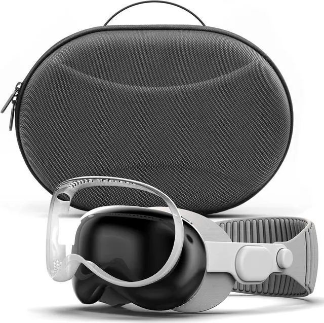 Main image of Hard-Shell Carrying Case for Apple Vision Pro with Protective Headset Bumper (No Camera Interference) EVA Carry Bag for Storage, Travel and Accessories (2 Pc Set)