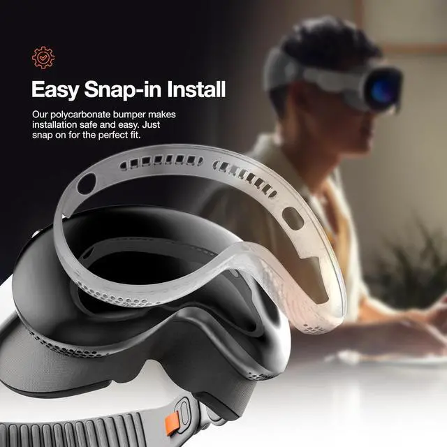 Alt view image 6 of 7 - Hard-Shell Carrying Case for Apple Vision Pro with Protective Headset Bumper (No Camera Interference) EVA Carry Bag for Storage, Travel and Accessories (2 Pc Set)