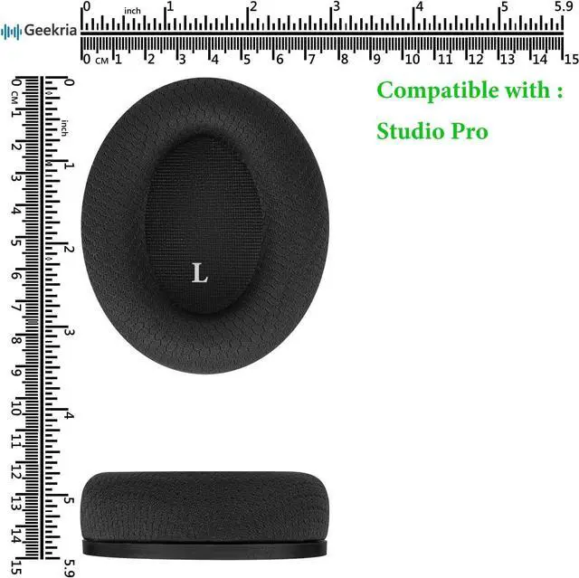 Alt view image 6 of 6 - Geekria SNAP Ear Pads Replacement Kit for Beats Studio Pro Headphones, Magnetic Easy Switch Ear Cushions, Exchange Earpads in Seconds, Ear Cups Cover Repair Parts (Mesh Fabric, 2 Pairs)