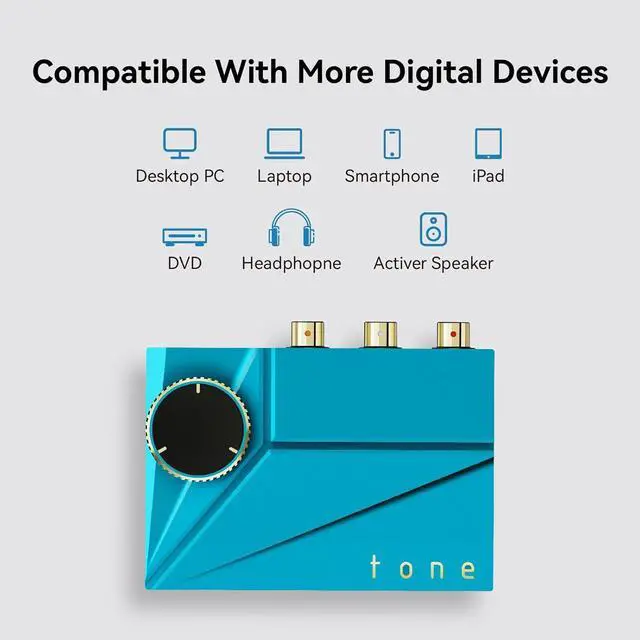 Alt view image 7 of 7 - Khadas Tone2 Pro Desktop Digital Analog Converter + Balanced RCA Adapter 1m