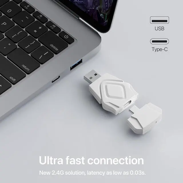 Alt view image 3 of 6 - YOWU Cat Ear Headphones 4GS - RGB Gaming Headset with Mic & 2.4G USB/Type C Dongle for PC/PS4/PS5/XBOX/Switch, Wired/Wireless Bluetooth Headphones(White)