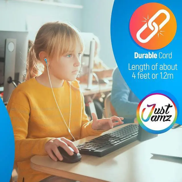 Alt view image 4 of 7 - Marbles 100 Pack Bulk Earbuds, Multicolor Chromebook Classroom Headphones