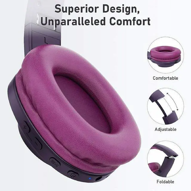 Alt view image 5 of 6 - Wireless Headphones Foldable Headset Compatible with Motorola Moto G Stylus 5G (2025), w Mic Hands-Free Earphones Earbuds Over Ear